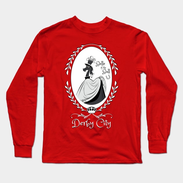 Derby City Collection: Belle of the Ball 2 (Red) Long Sleeve T-Shirt by TheArtfulAllie